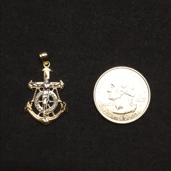 Gold Chain Rope Chain 2mm And Anchor Pendant - Picture 2 of 10